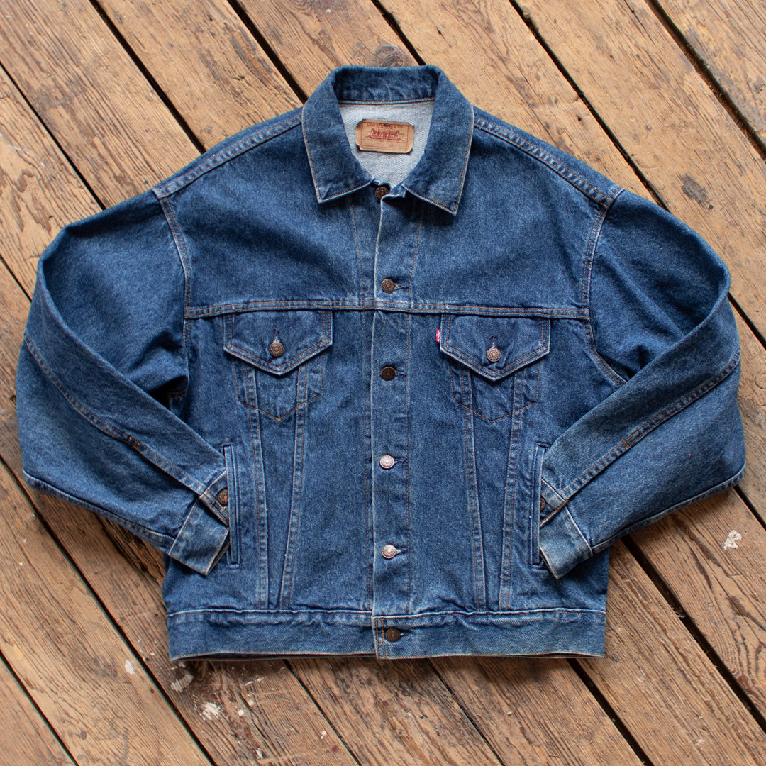 Vintage 1980s Levi's Denim Jacket with Hand Warmer Pockets Medium