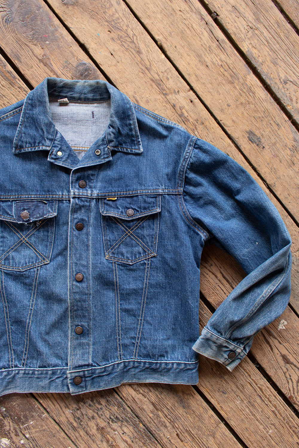 Vintage 1970s Big Yank Distressed and Patched Denim Jacket