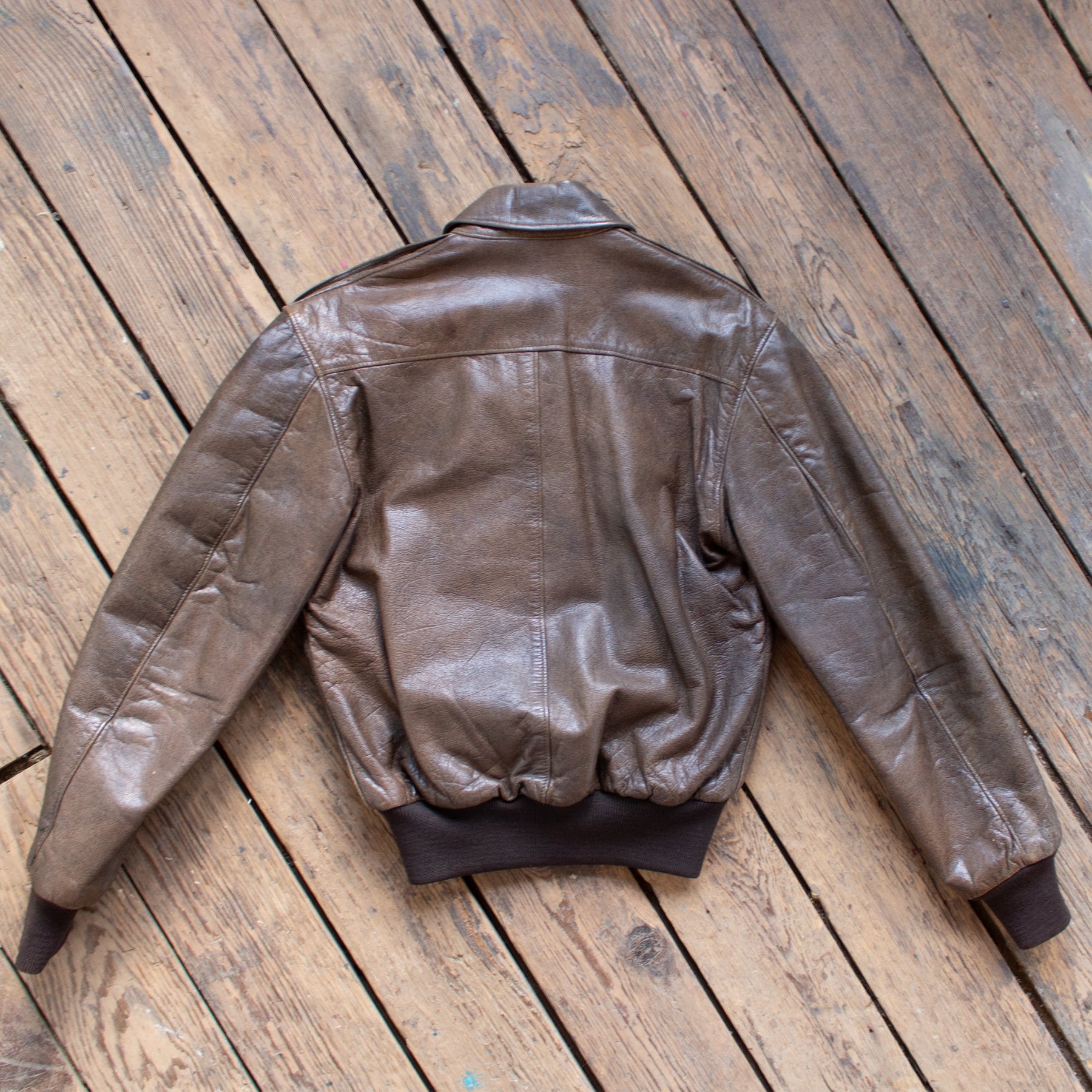 Vintage 1980s LL Bean Leather A2 Flying Tigers Jacket - Small