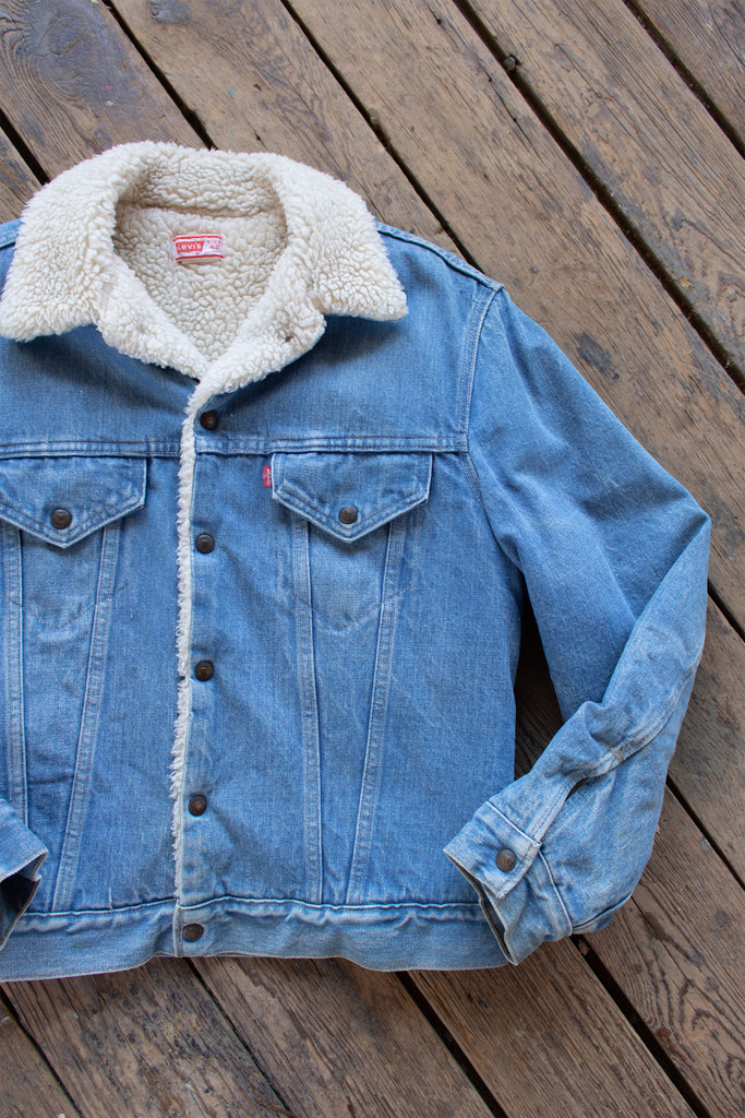Vintage 1970s Levi's Sherpa Lined Denim Jacket Medium