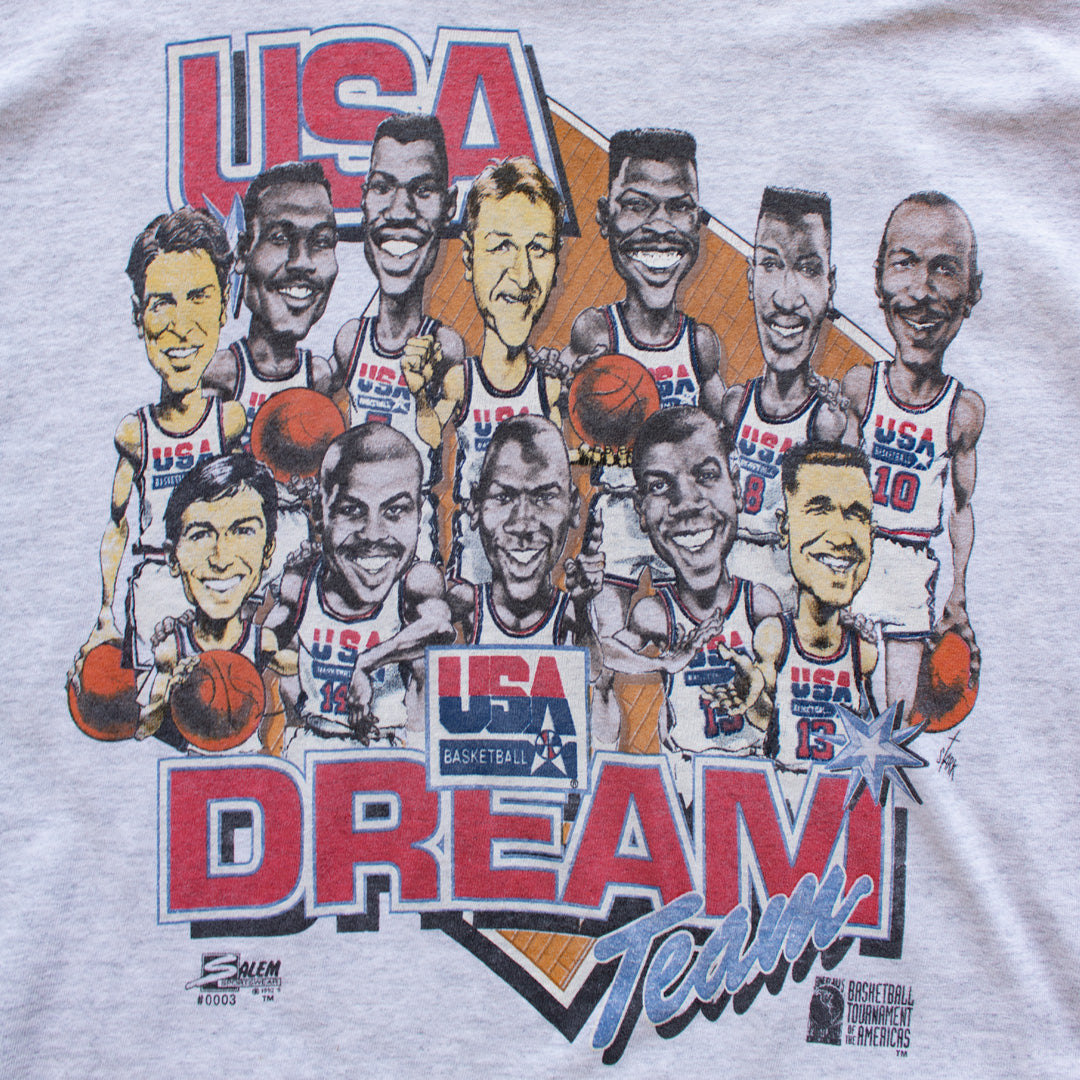 Vintage 1992 NBA Dream Team Caricature Tee Large