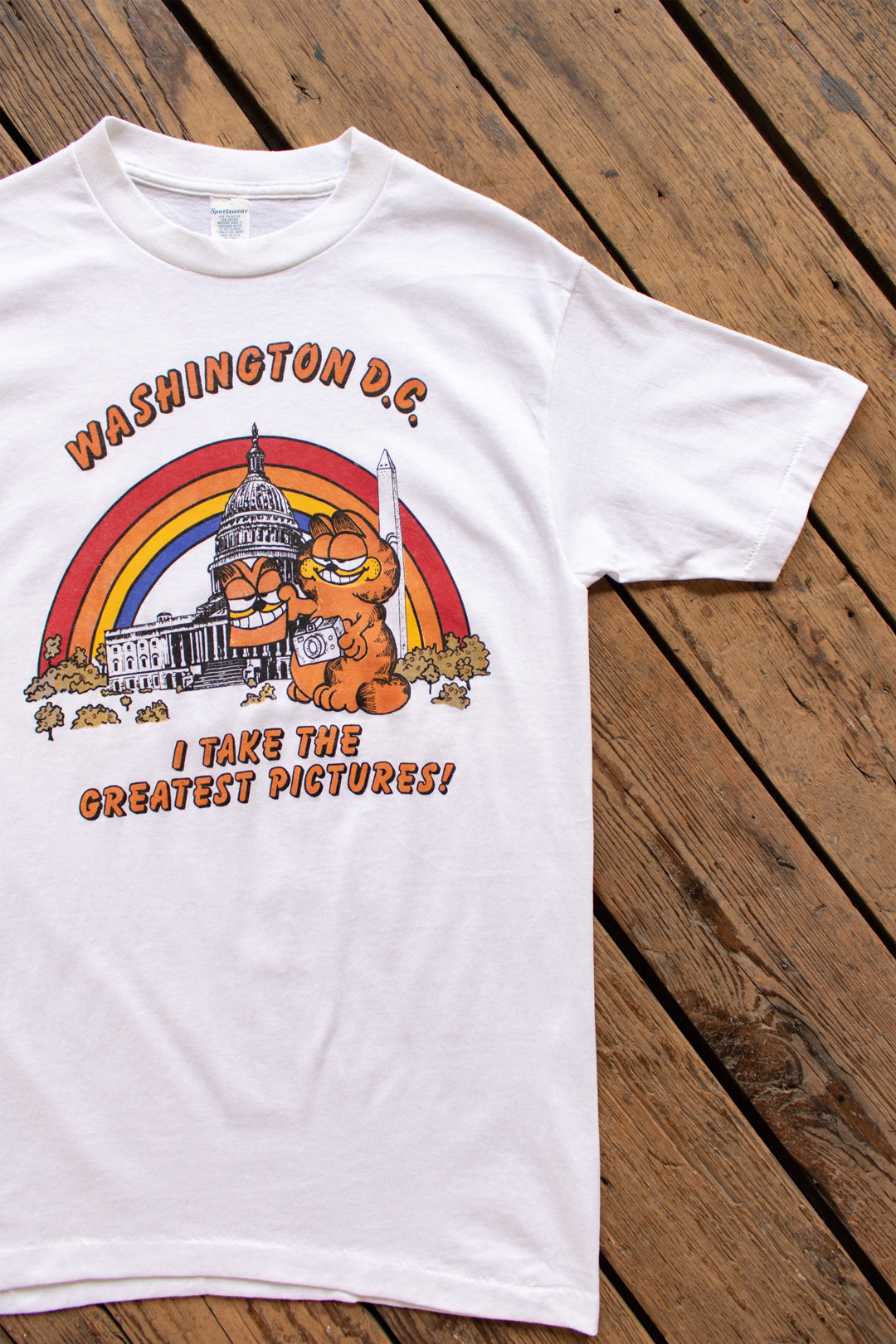 Vintage 70s/80s Washington DC Garfield Selfie Tee - Small – Tall 